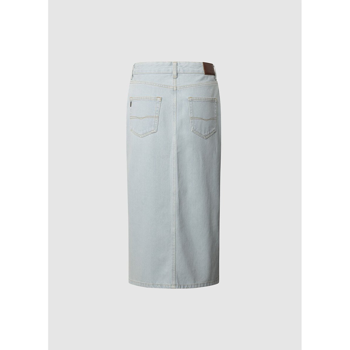 Denim Midi Skirt with High Waist bleached, PEPE JEANS