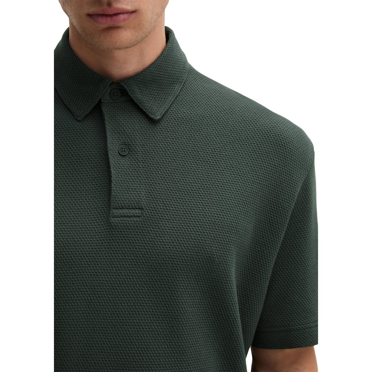 Polo coupe classique avec une structure fine gris foncé, MARC O'POLO