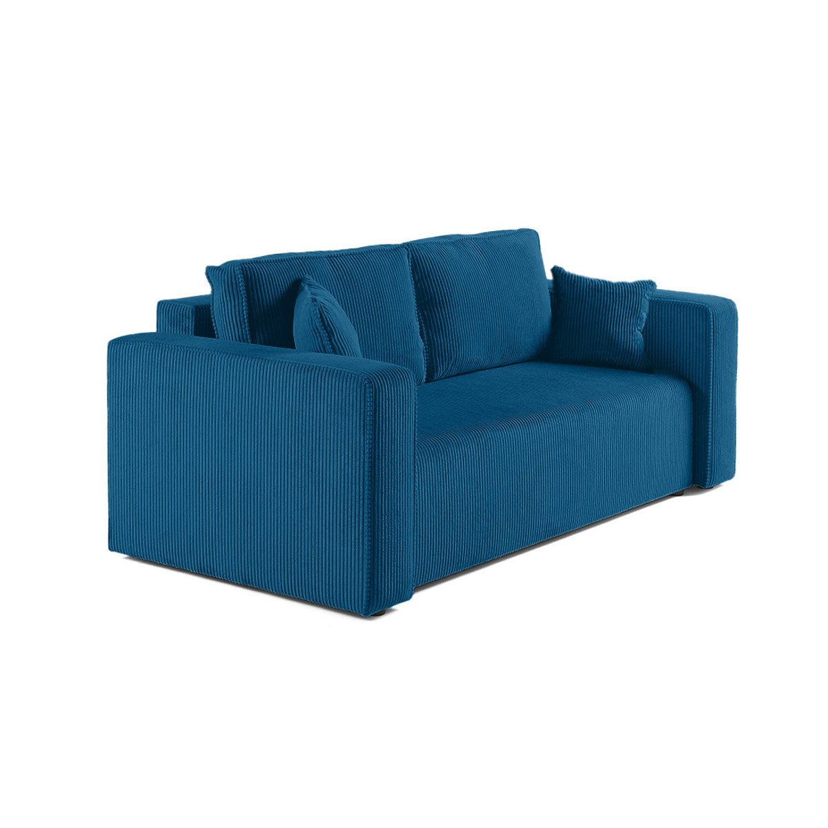 Canapé droit 2 places en velours côtelé, TOPAZE bleu ardoise, BEST MOBILIER