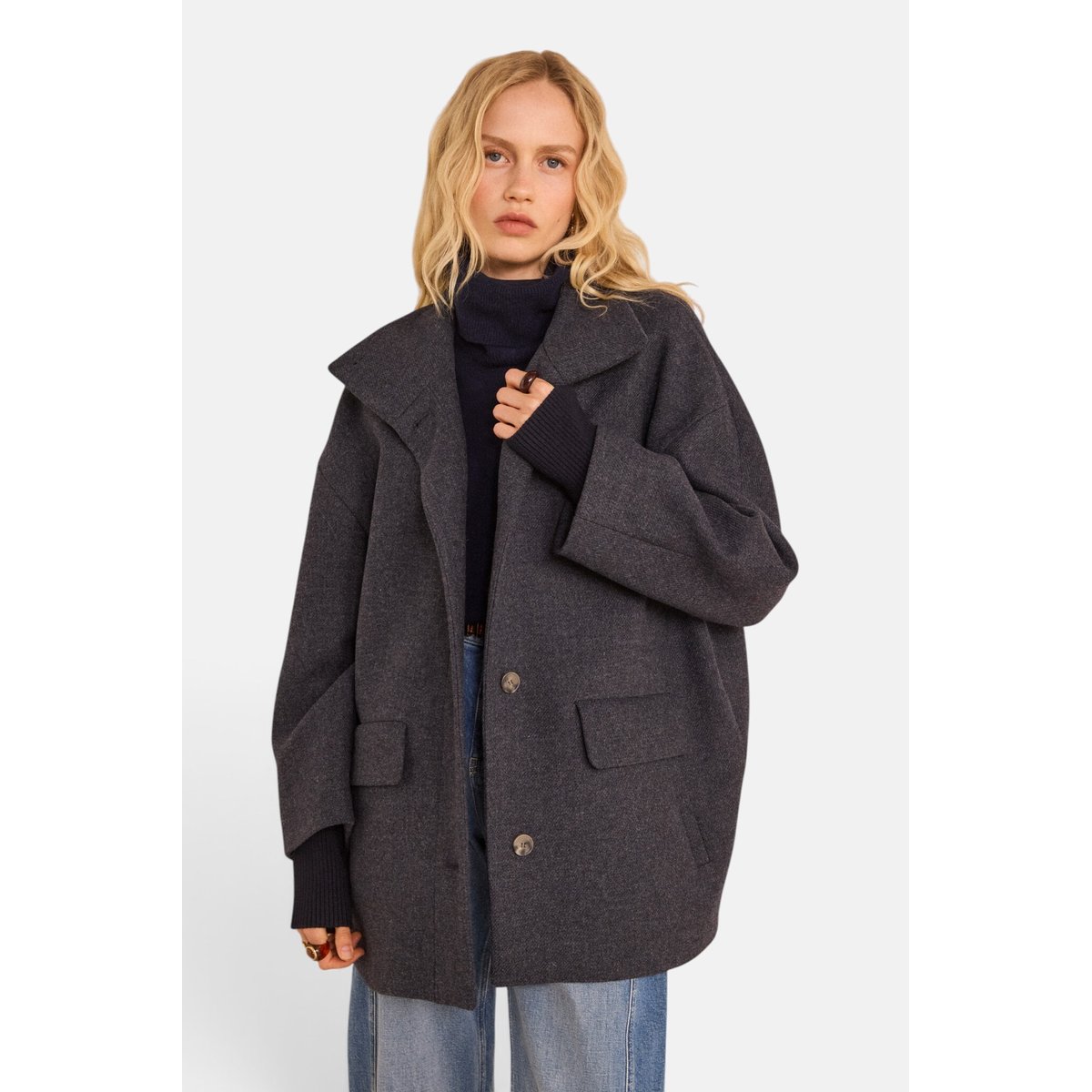Manteau en laine mélangée CELIA gris souris, Maison 123