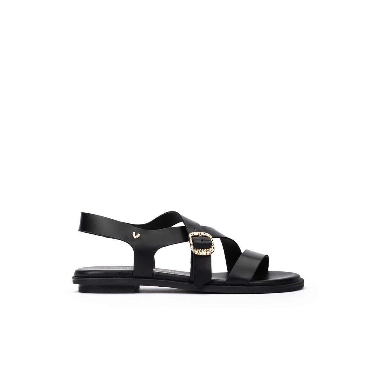 Sandales à talon cuir Mazzini black, MARTINELLI