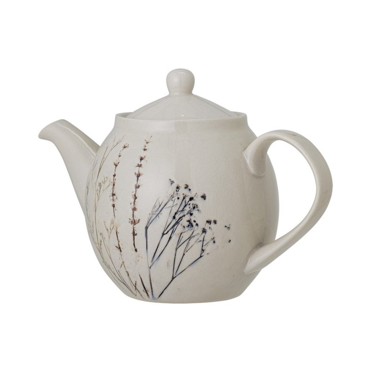 Théière grès floral effet craquelé  Bea crème, BLOOMINGVILLE