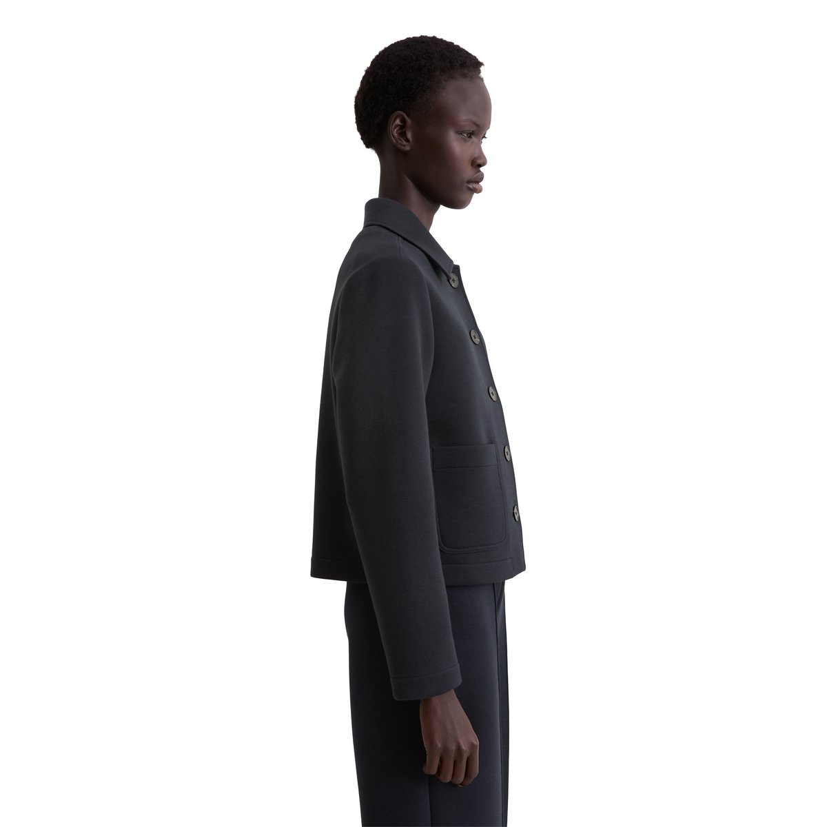 Veste en jersey régulière en mélange de coton organique bleu foncé, MARC O'POLO
