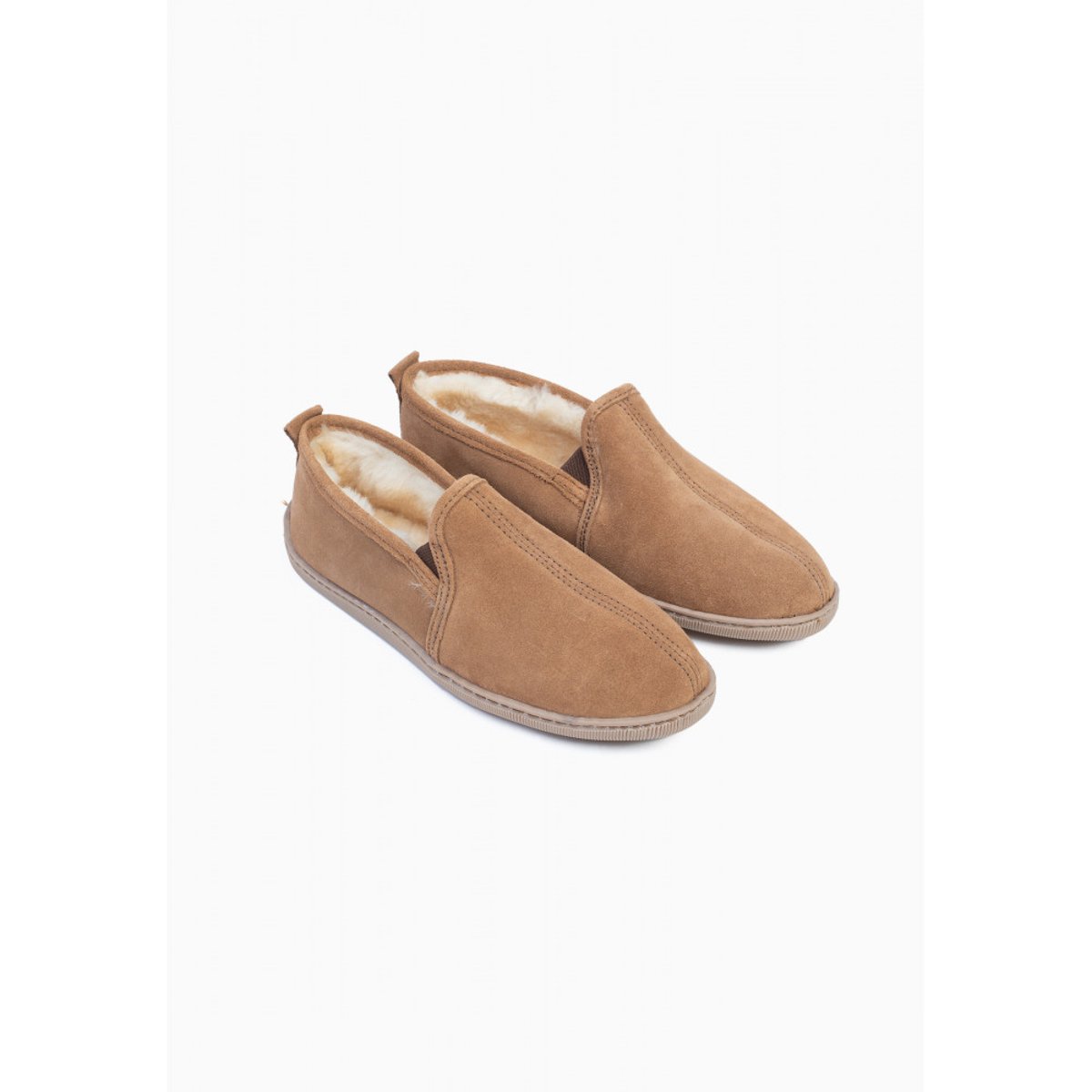 Mocassins en suede TWIN GORE marron clair, MINNETONKA