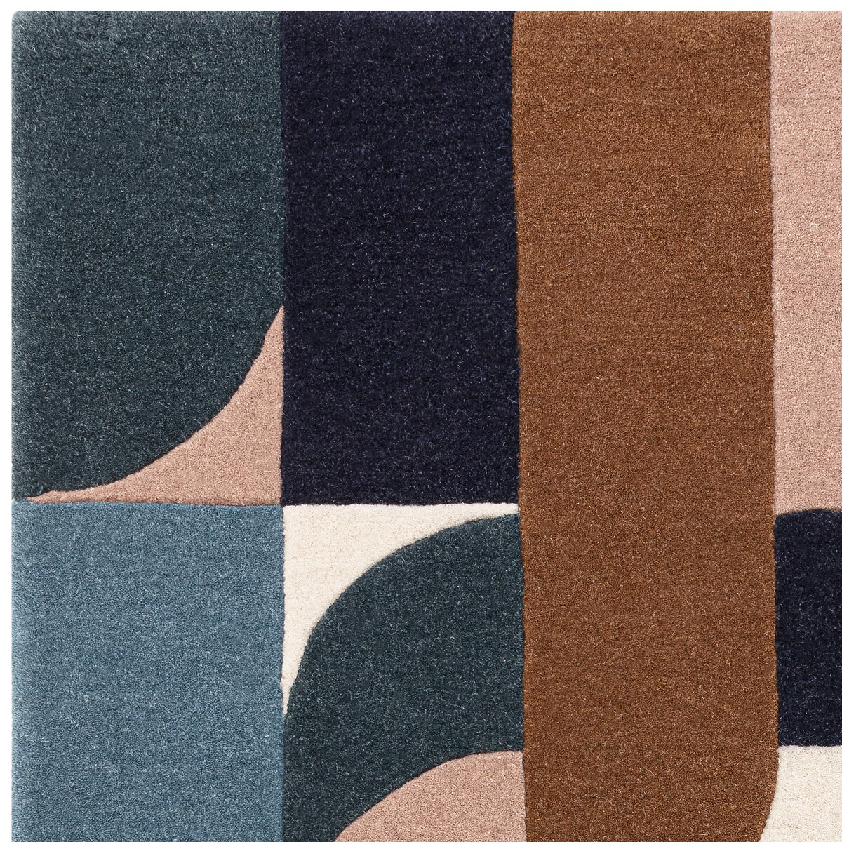 Curved Shapes Patterned Rug teal, ÉDITÉ