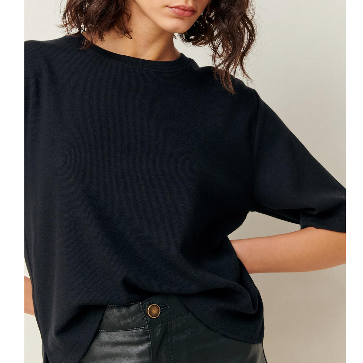 T-shirt girocollo SERGE CO nero , SESSUN