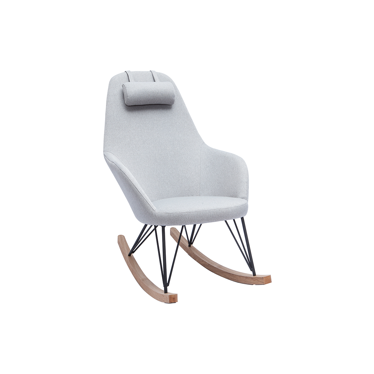 Rocking chair scandinave JHENE gris clair, MILIBOO