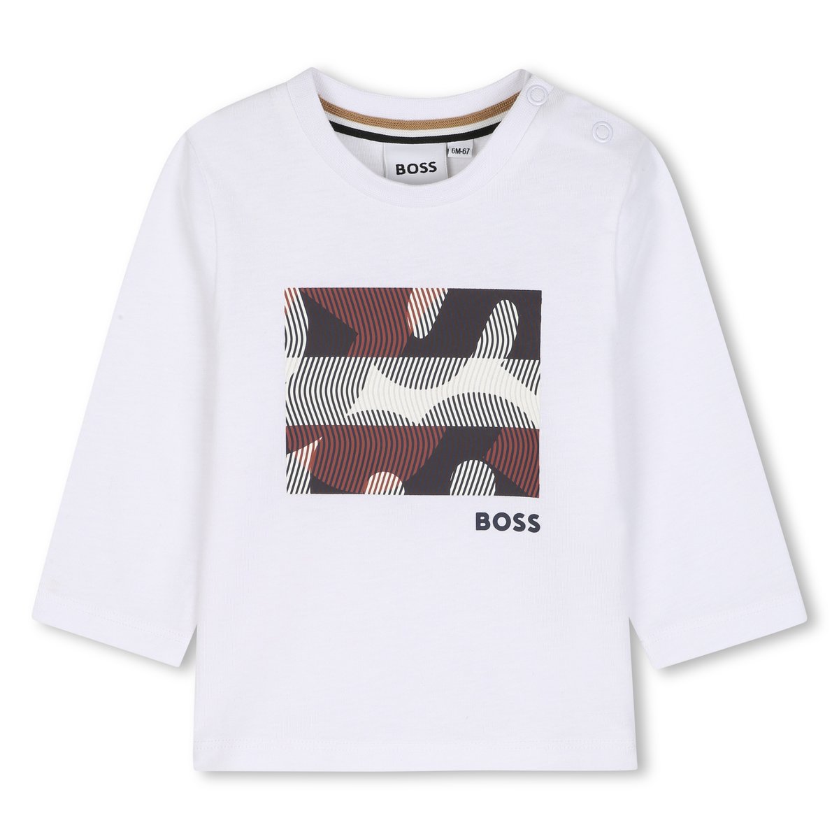 Tee-shirt manches longues blanc, BOSS KIDSWEAR