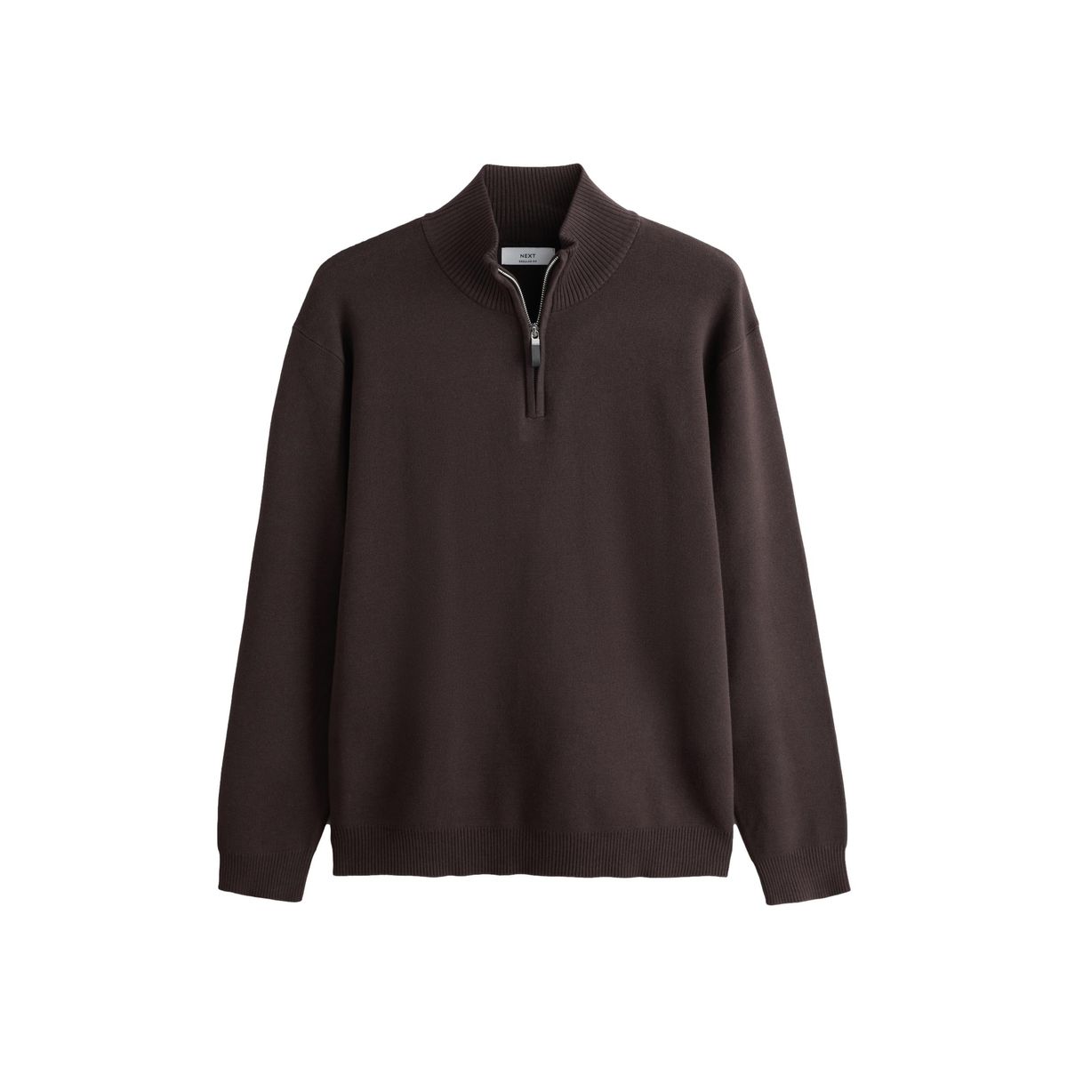 Pull à col zippé marron, NEXT