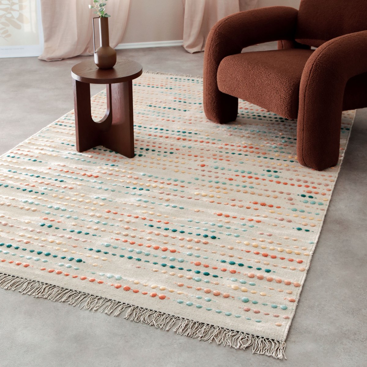 Tapis tissé plat en 100% laine , MADDIE multicolore, WECON HOME