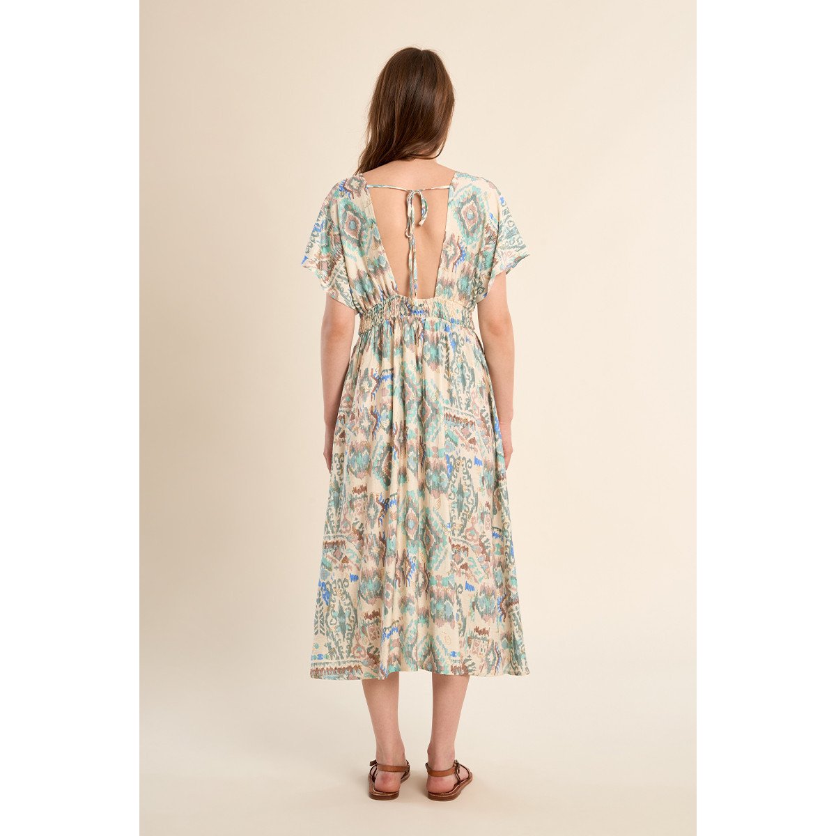 Robe longue à motif ethnique offwhite valentine, MOLLY BRACKEN