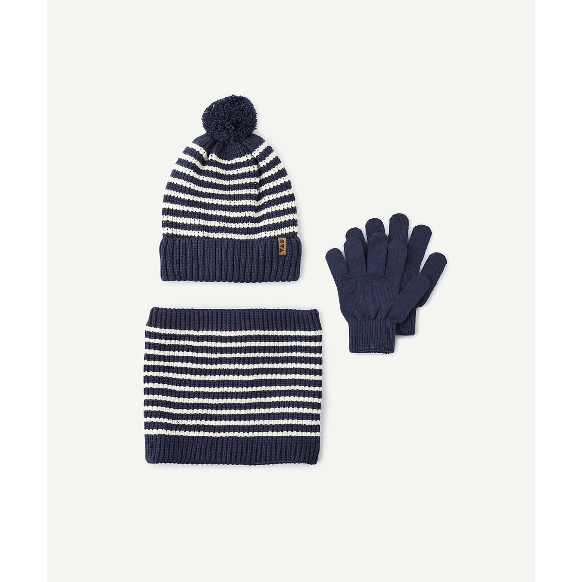 3-Piece Hat, Gloves and Snood Set navy blue, TAPE A L'OEIL