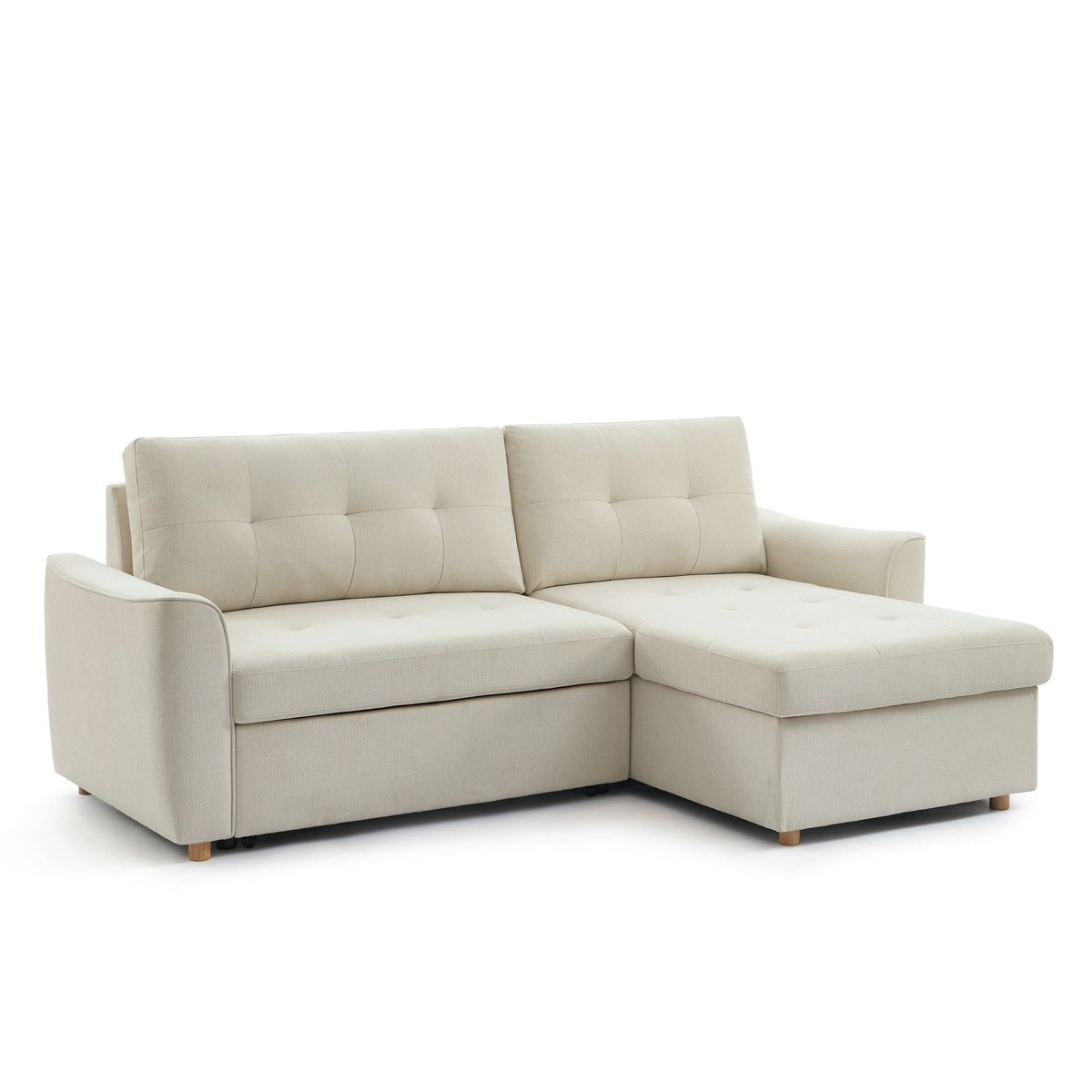 Canapé d'angle convertible tissu TAMARA beige, BAÏTA