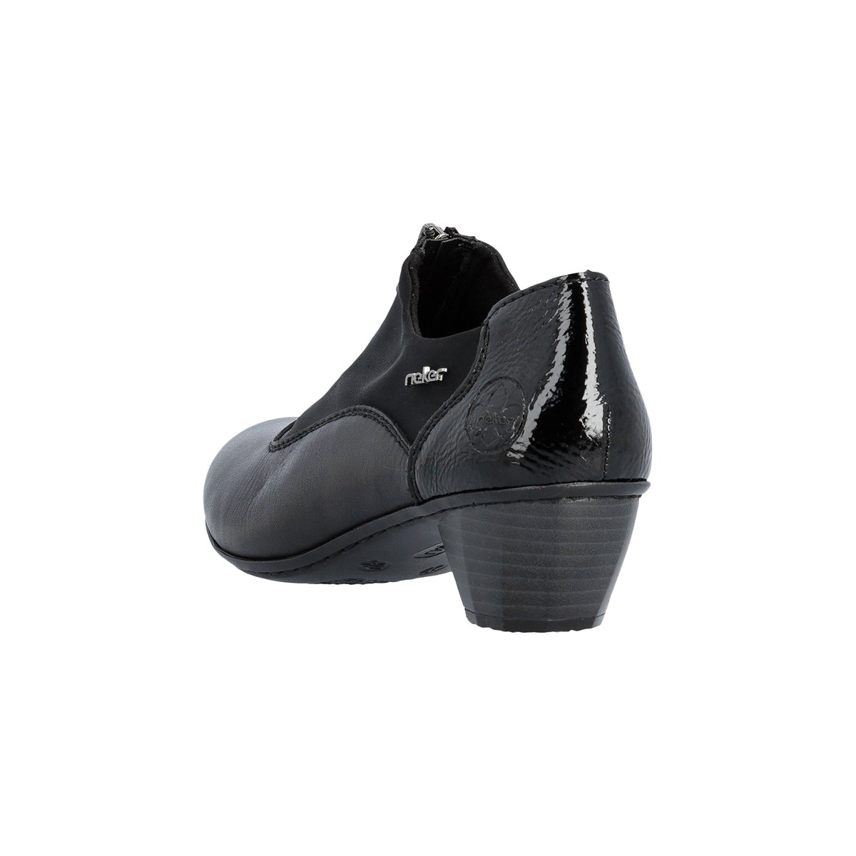 Mocassin Cuir à Talon noir, RIEKER