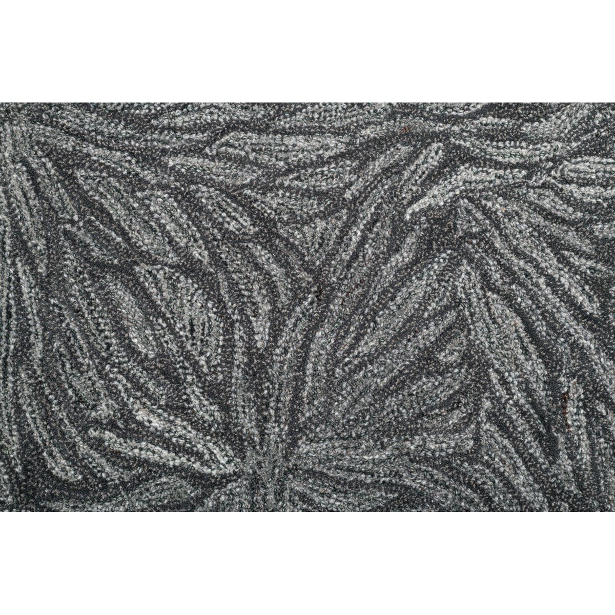 Tapis tufté main en laine vierge et viscose gris, THEKO