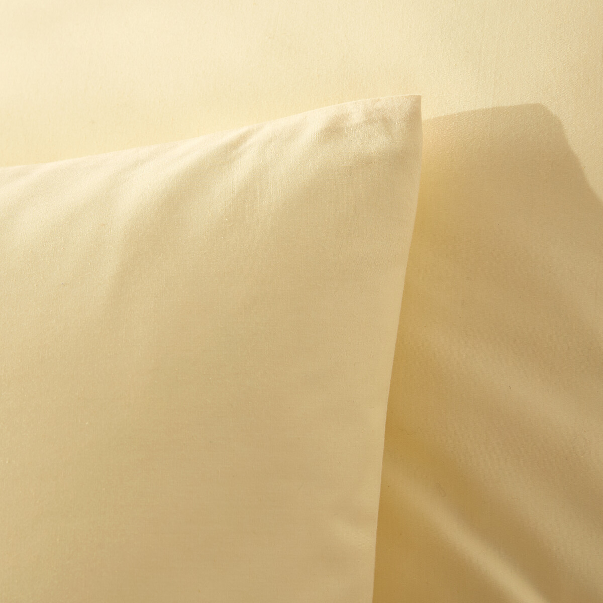Taie d'oreiller unie en percale de coton, 80 fils, Scenario jaune pâle, LA REDOUTE INTERIEURS