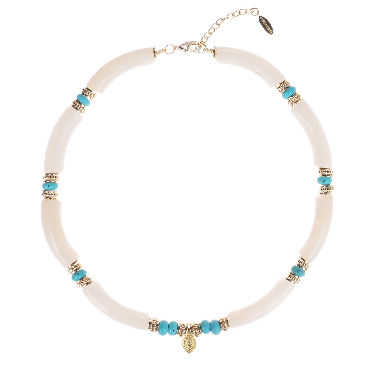 Collier de perles et pampilles BERBERE blanc, HIPANEMA