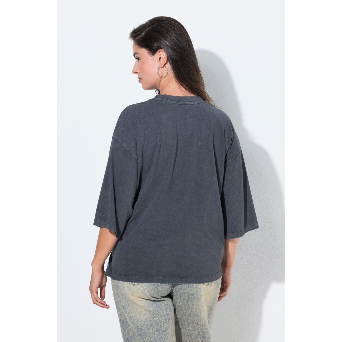 T-shirt avec strass fantaisie anthracite, ULLA POPKEN