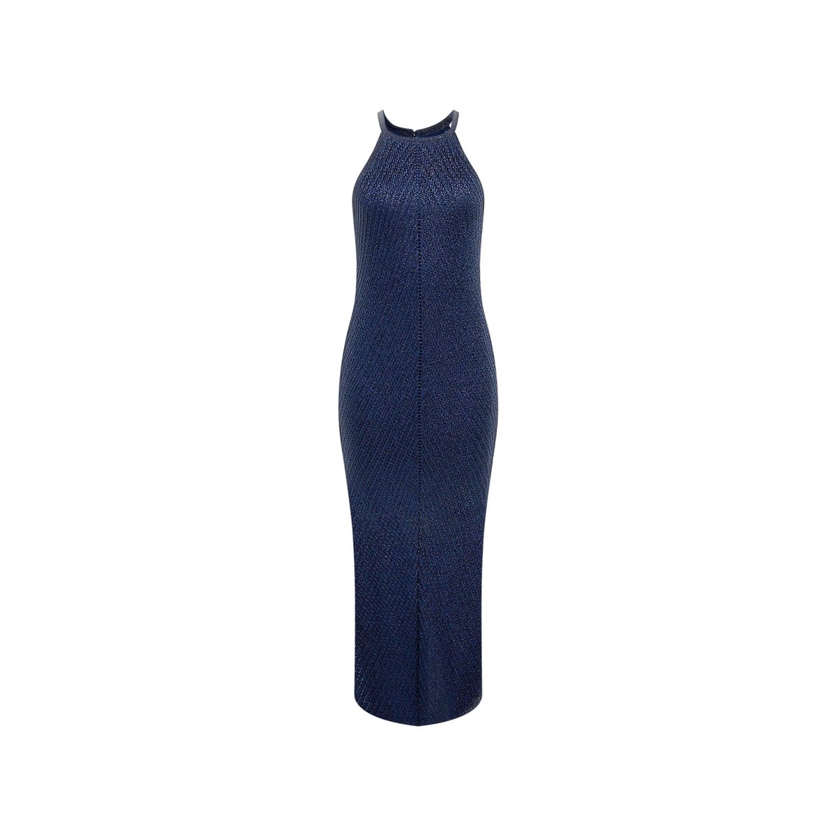 Robe Longue Fil Fil textile bleu, GUESS