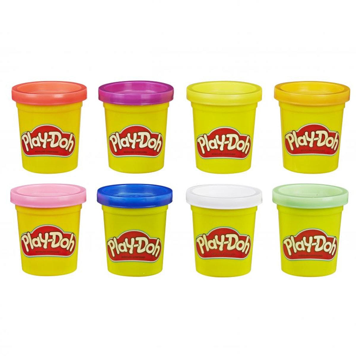 8 pots arc-en-ciel multicolore, PLAY DOH