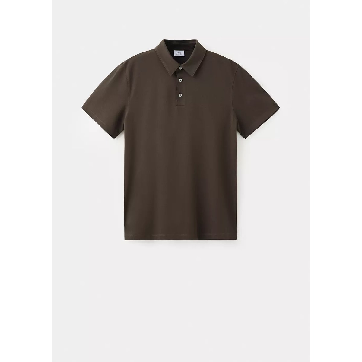 Polo coupe regular en mélange de coton chocolat, MANGO MAN