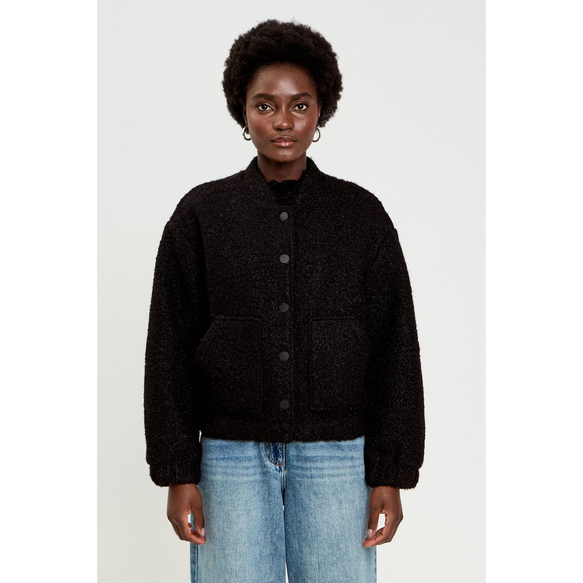 Veste teddy bouclette noir, CACHE CACHE