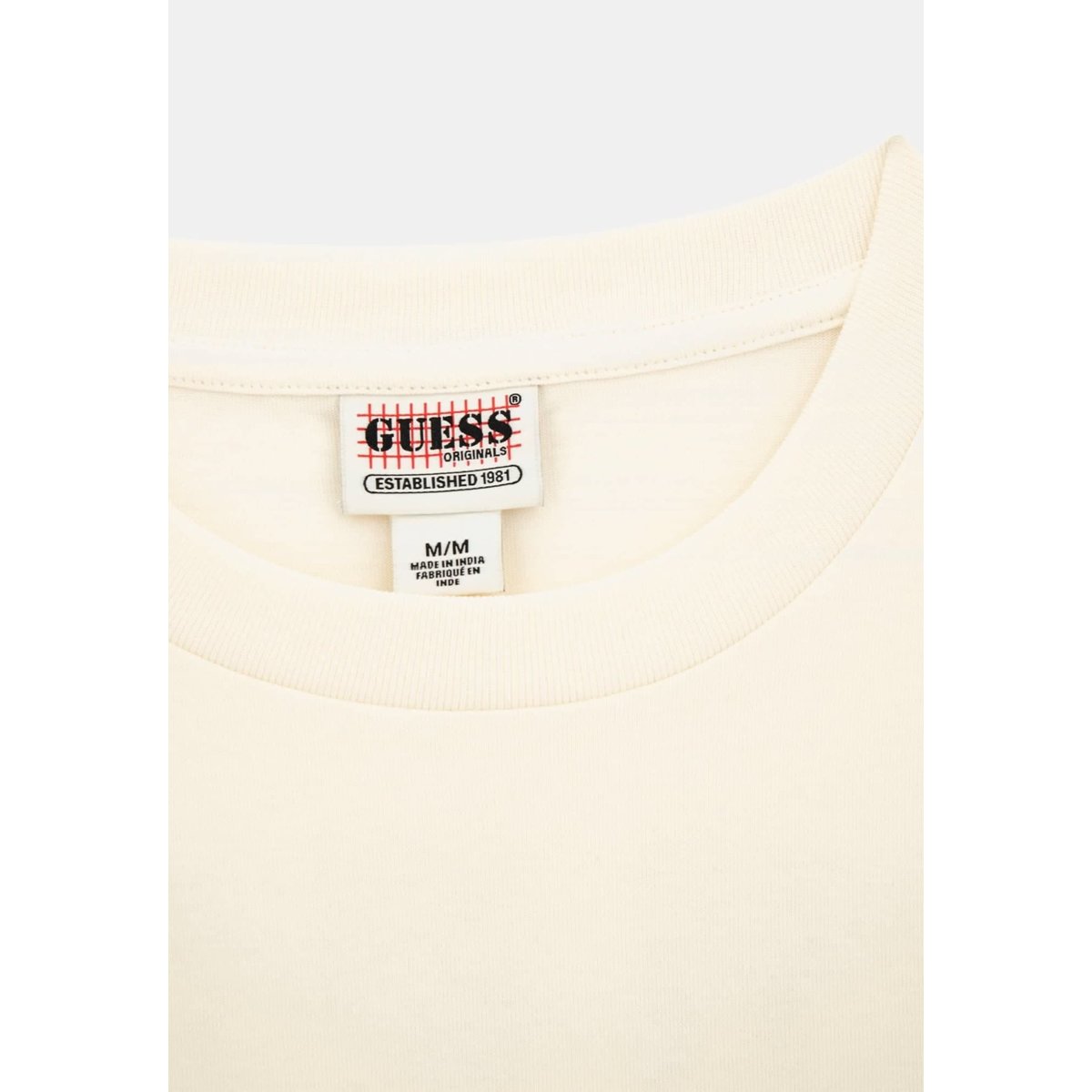 T-Shirt Logo Frontal crème, GUESS