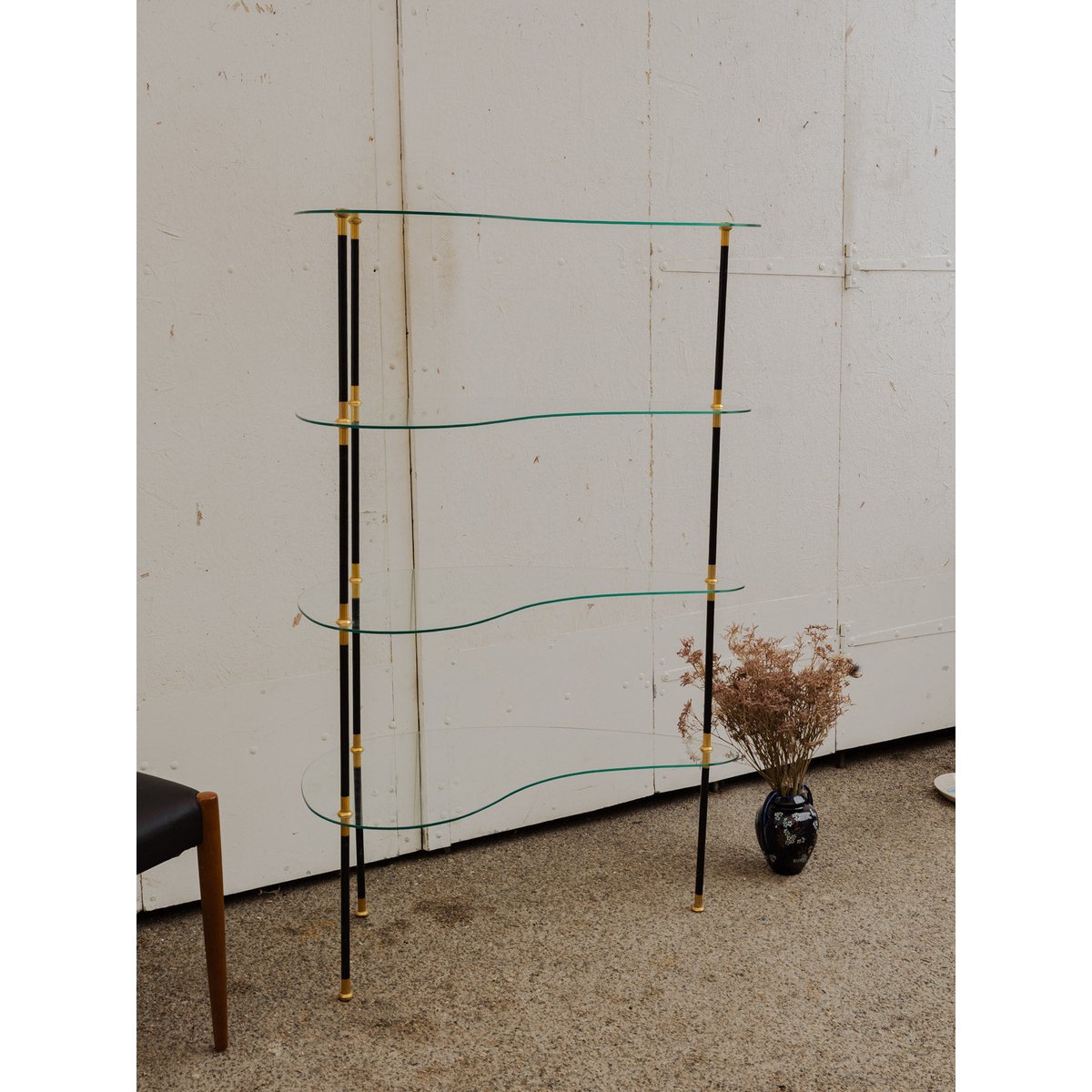 Étagère en verre et métal Isabelle N°296 - Bon état transparent, DEBONGOUT