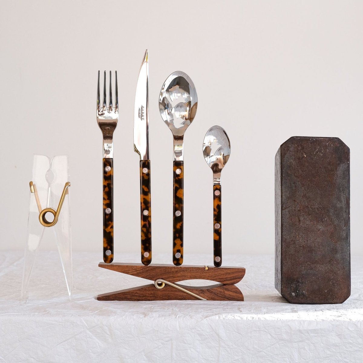 Set de 4 couverts de table, Bistrot effet écaille, SABRE