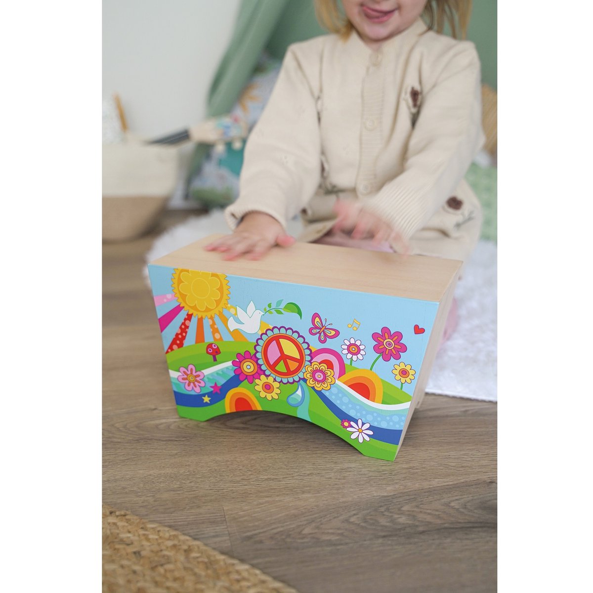 Cajon Flower Power bleu, GOKI