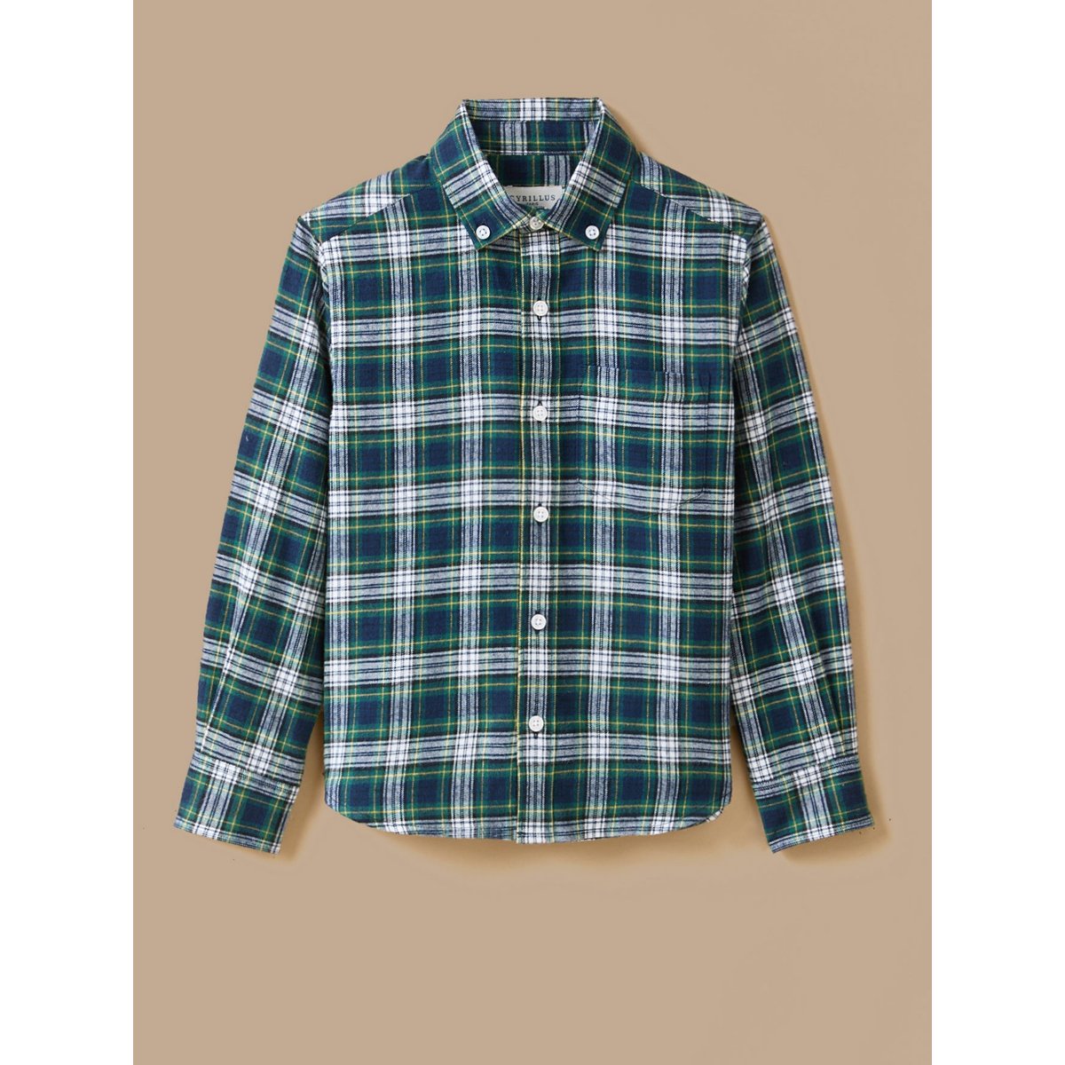 Chemise effet flanelle carreaux ecossais vert, CYRILLUS