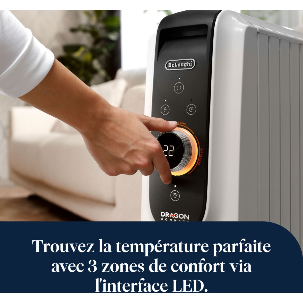 Chauffage Bain d'huile TRD51025 WIFI couleur unique, DELONGHI