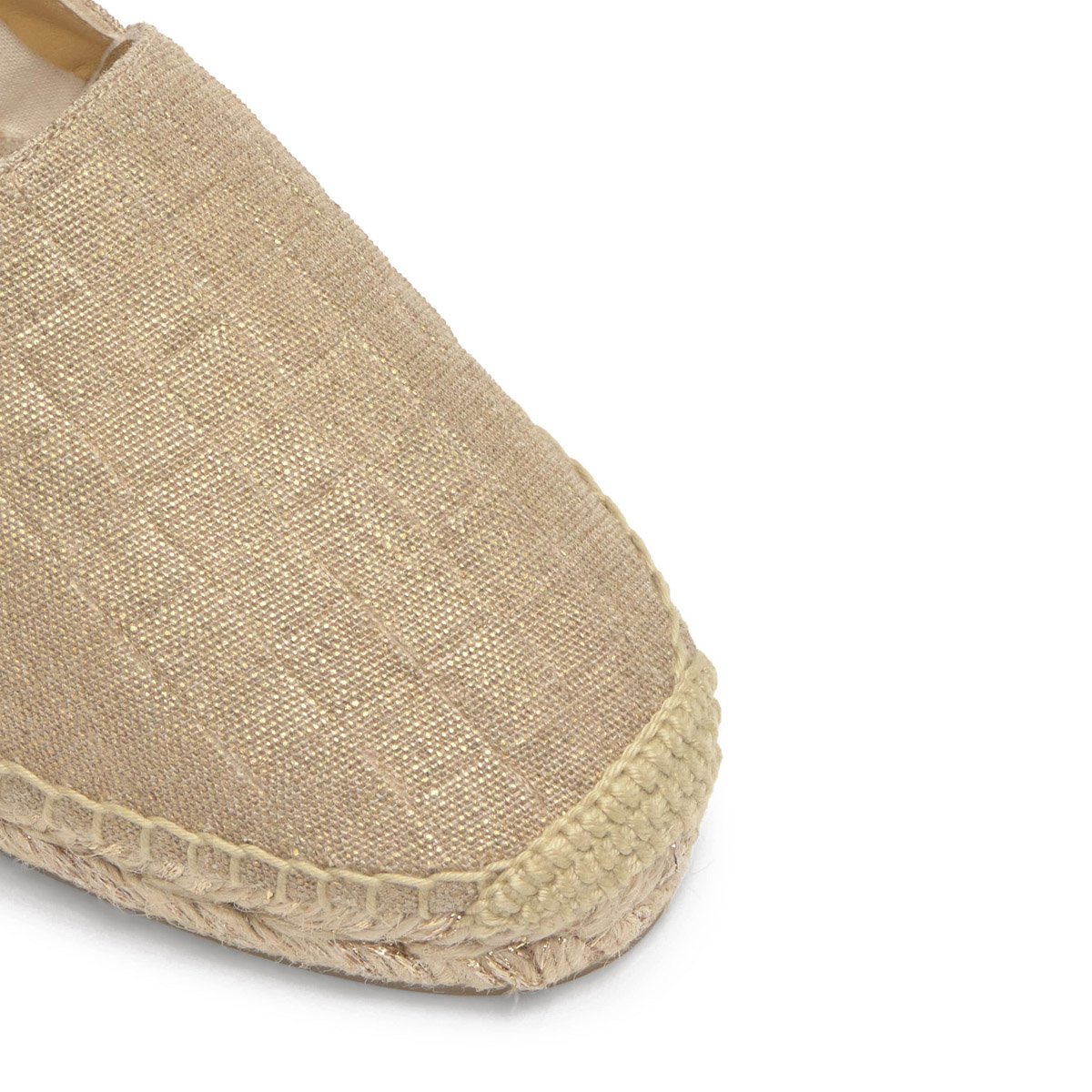 Espadrilles plates en lin métallisé effet gaufré KENDA or, CASTANER