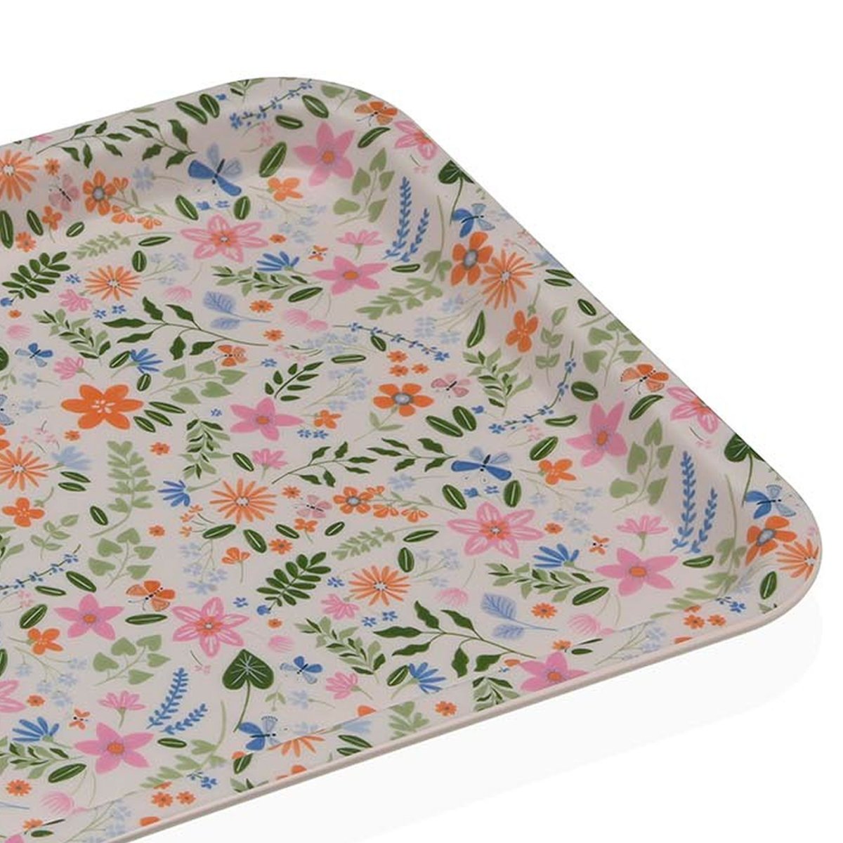 Plateau de service multicolore fleuri 38x27x2.2cm multicolore, VERSA