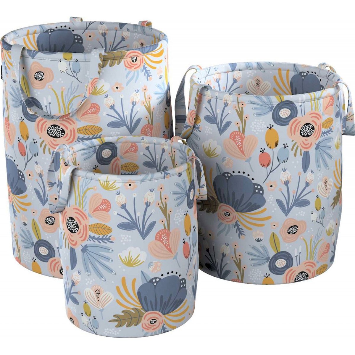 Panier à jouets rond en coton, MAGIC rose bleu, RECOLLECTION