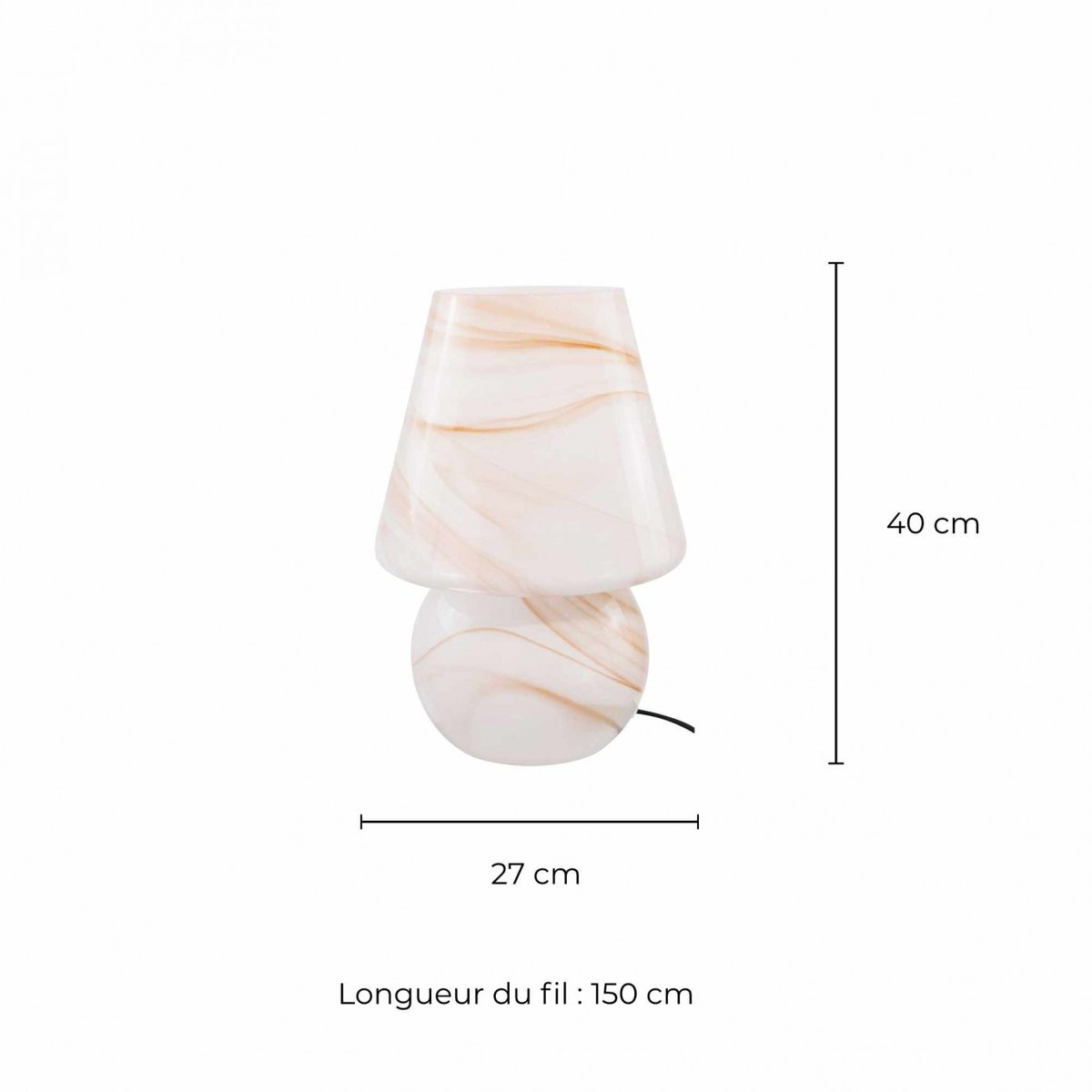 Lampe à poser en verre, VOLPA marron, C-CREATION