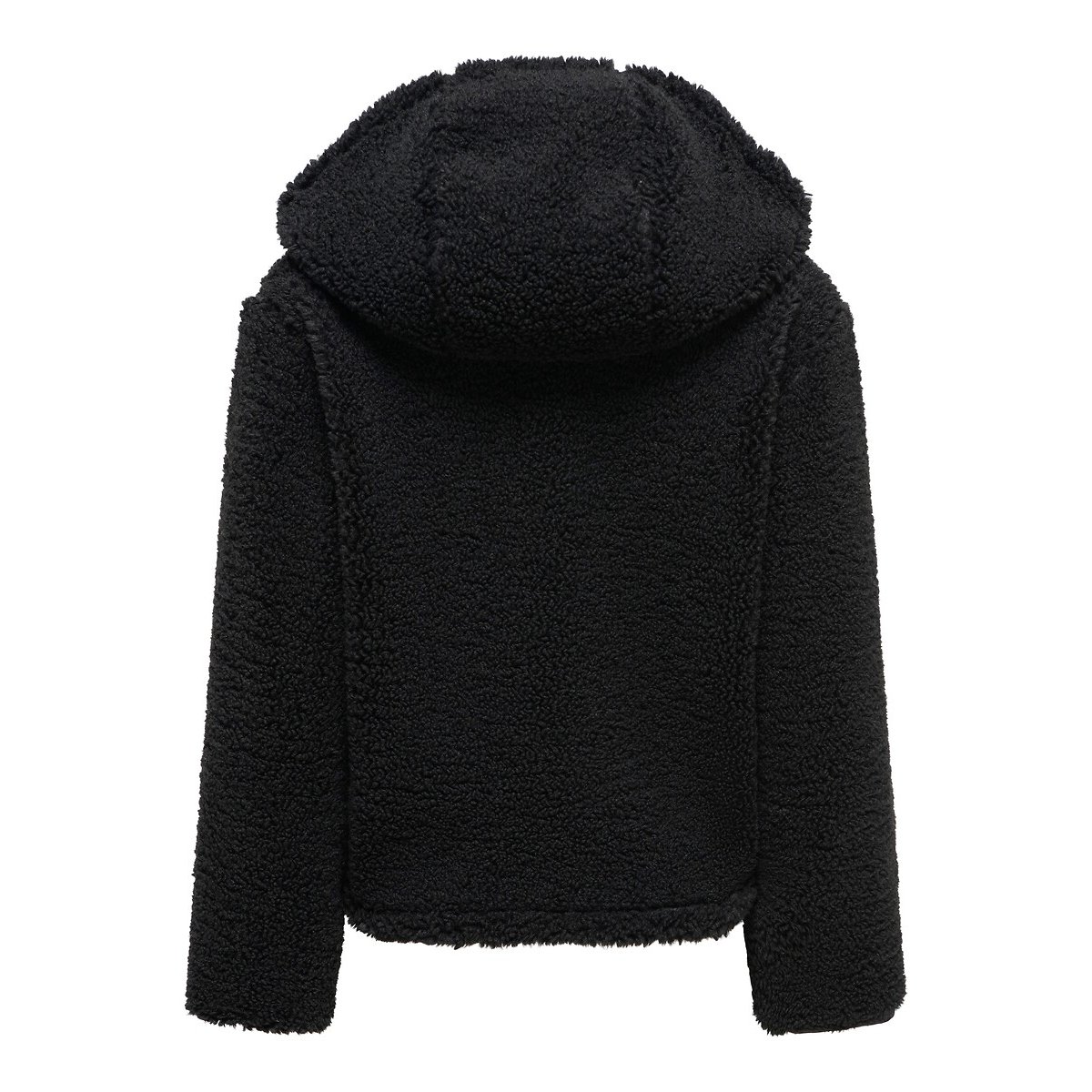 Manteau sherpa à capuche noir, ONLY