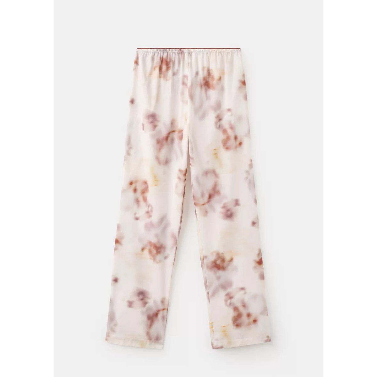 Pantalon de pyjama en coton imprimé aquarelle marron, MANGO