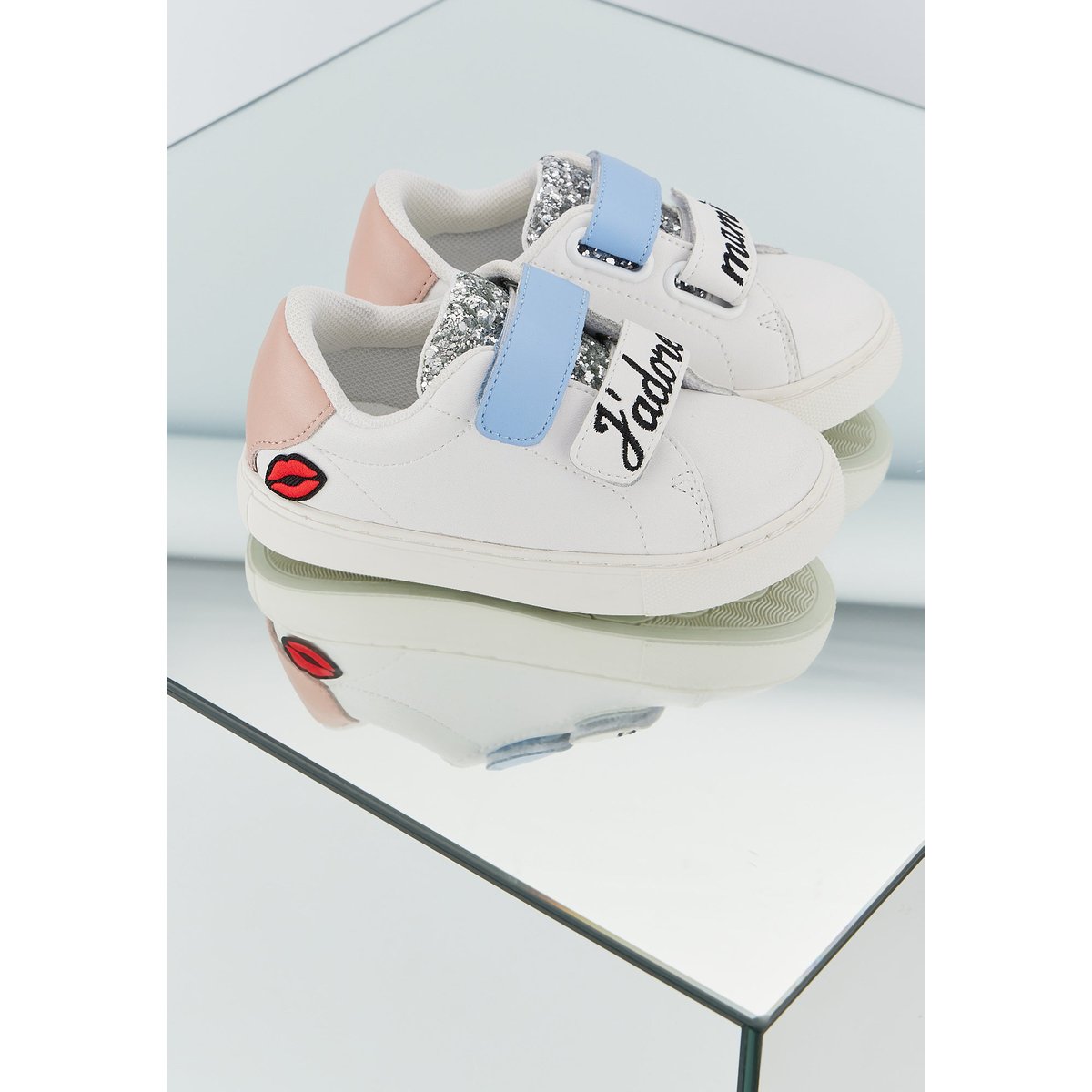 Baskets Enfant En Cuir Mini Edith J'adore Mamie blanc, BONS BAISERS