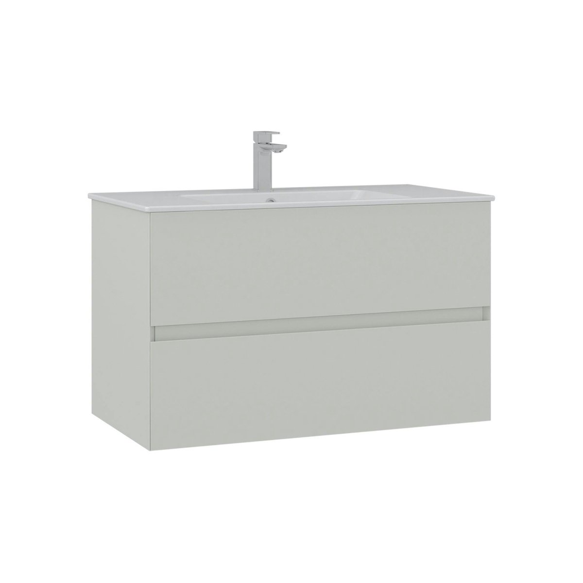 Meuble vasque suspendu 2 tiroirs 91 cm OCEA cachemire, PIER IMPORT