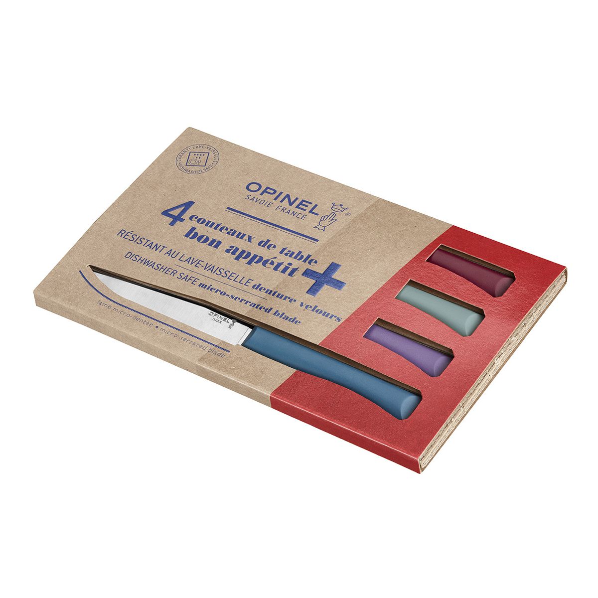 Couteau à steak Bon Appétit + Glam 4 couteaux de table multicolore, OPINEL