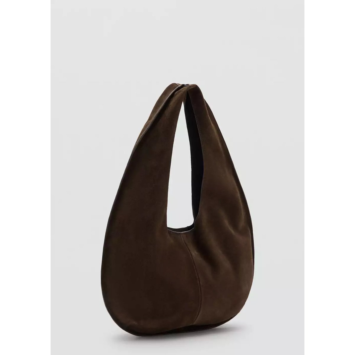 Petit sac en croûte de cuir chocolat, MANGO
