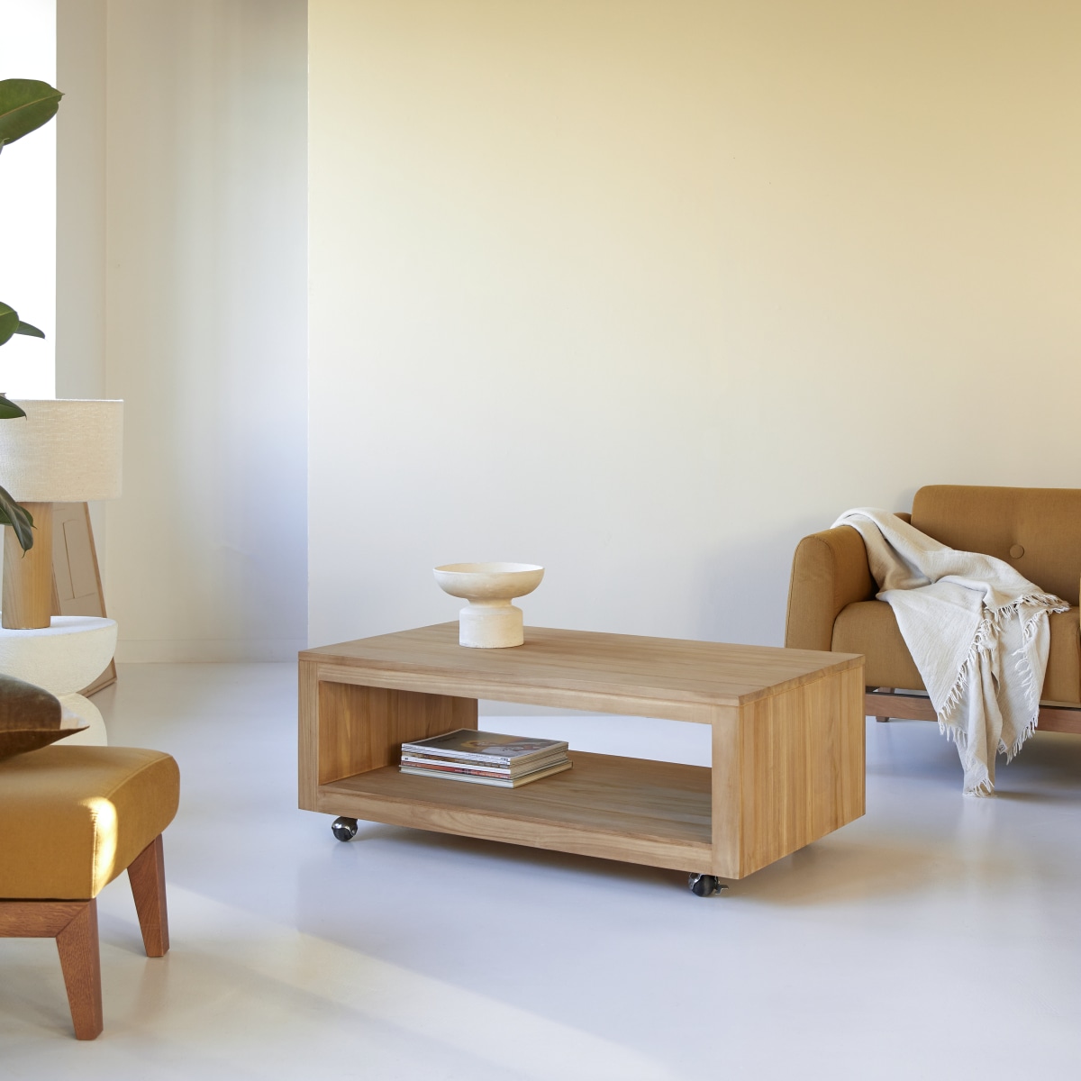 Table basse en Teck massif, ANOA naturel, TIKAMOON