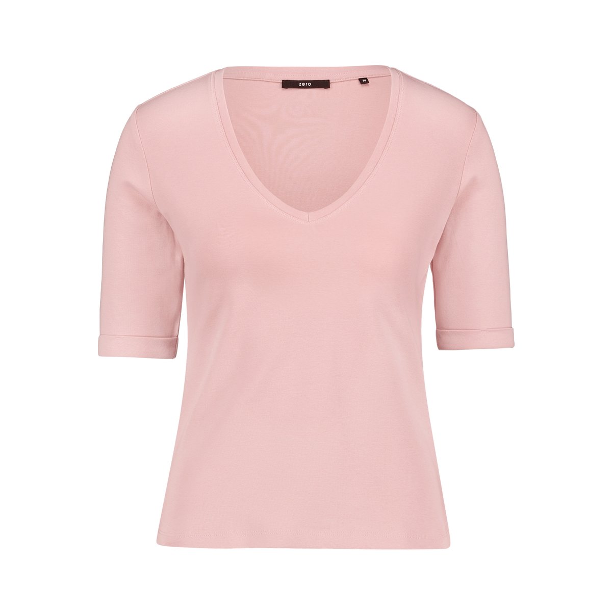 T-shirt basique à encolure en v bridal rose, ZERO