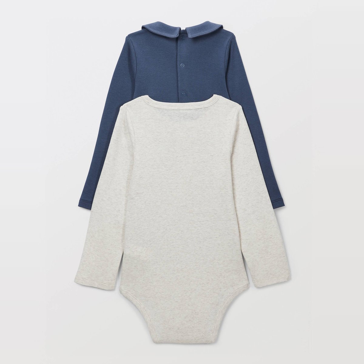 Lot de 2 bodies uni en coton BIO GOTS pierre bleue, MONOPRIX