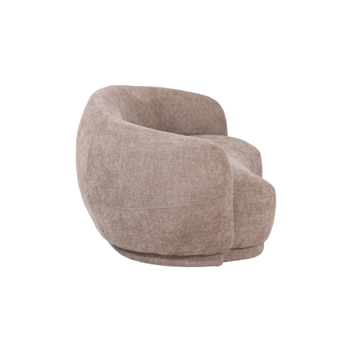 Canapé en tissu arrondi 3 places MADDY marron, MADE IN MEUBLES 