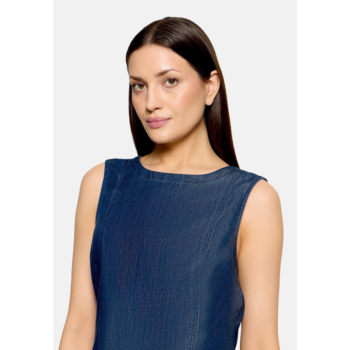 Haut façon blouse sans manches dark blue denim, CARTOON