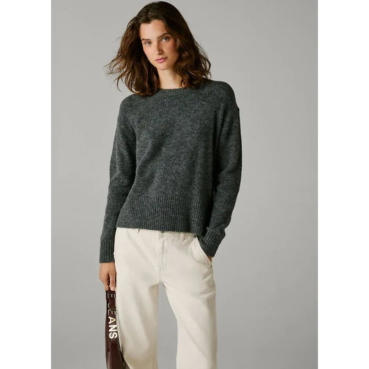 Pull col rond CECIL gris foncé, PEPE JEANS