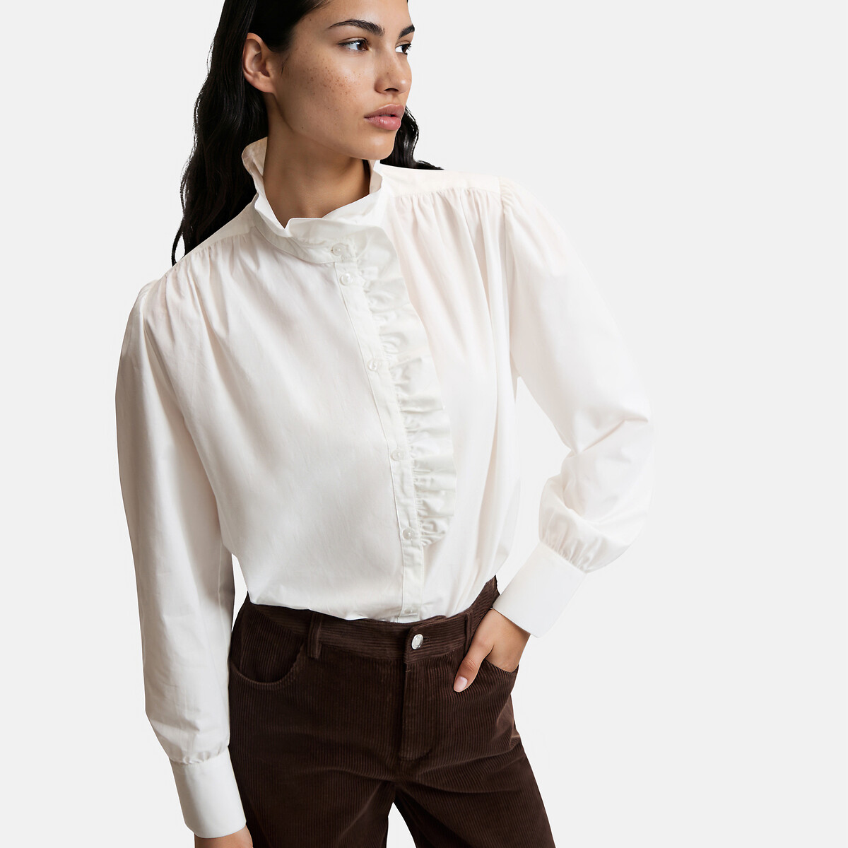 Signatures Charlene Shirt with Victorian Collar white, LA REDOUTE COLLECTIONS