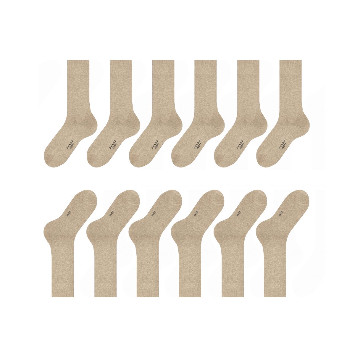 Chaussettes Happy 6-Pack beige chiné, FALKE